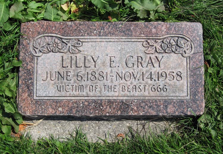 Lilly E. Gray's 'Victim of the Beast' Headstone