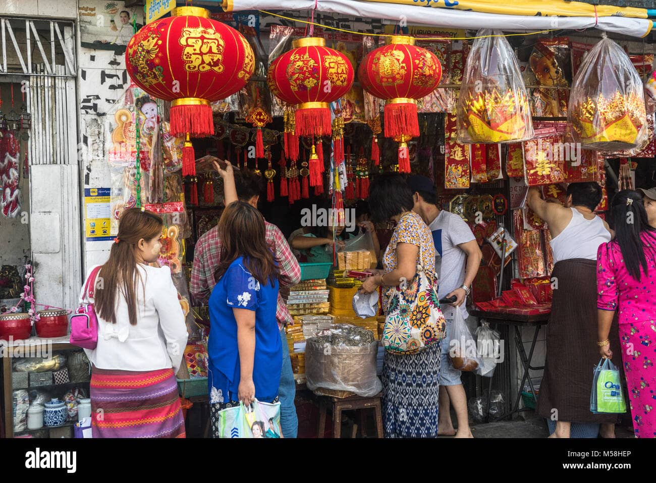 Bustling Market Stalls