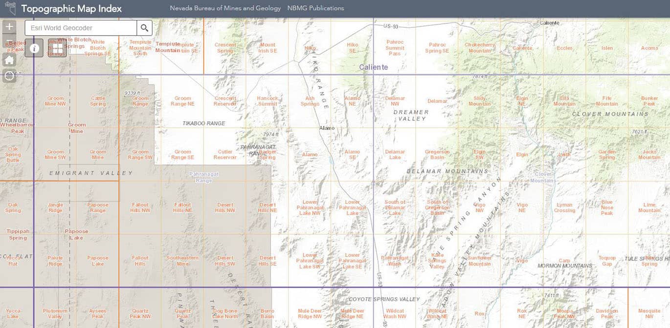 Nevada Topo Map
