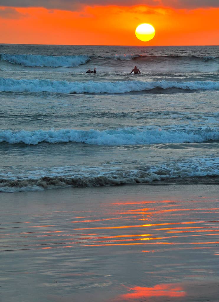 Surfing and Bodyboarding Waves
