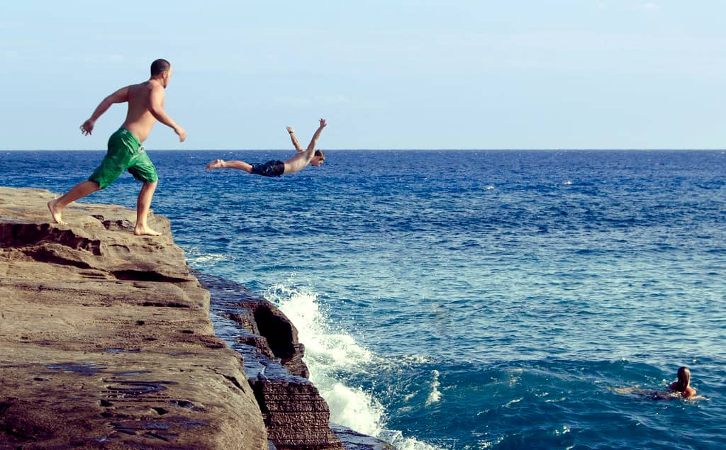 Local Surfing and Diving Action