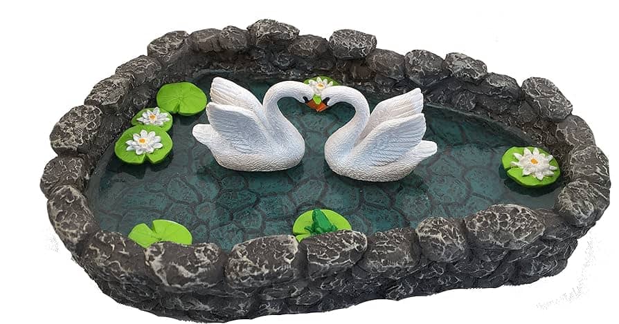 Tranquil Pond with Swans