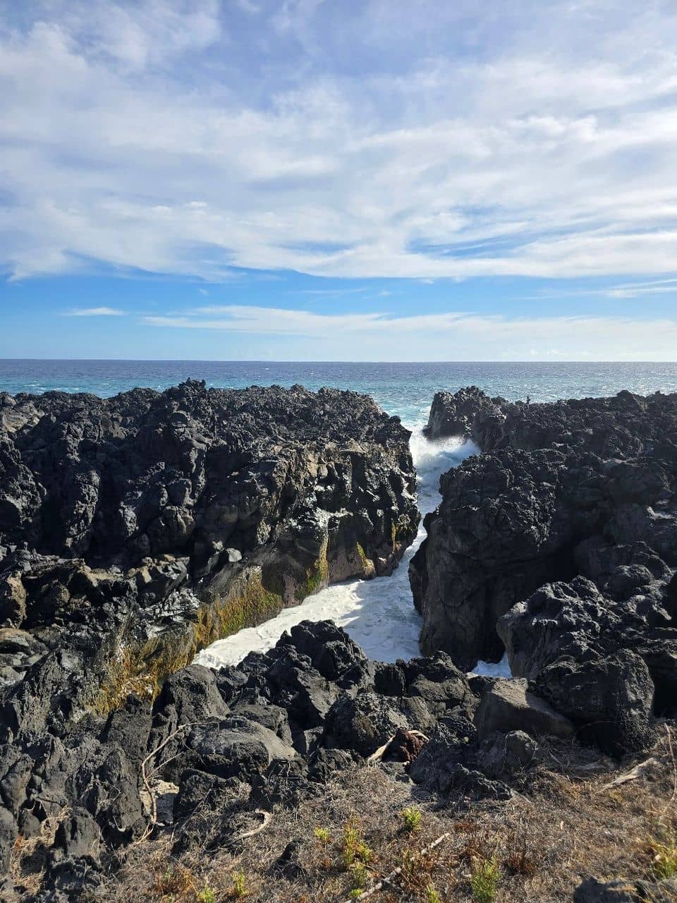 Turquoise Water Meets Black Rocks