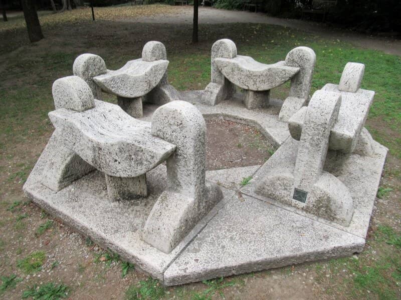 Statues and Greenery