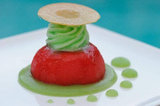 Pavlova with herbal sorbet