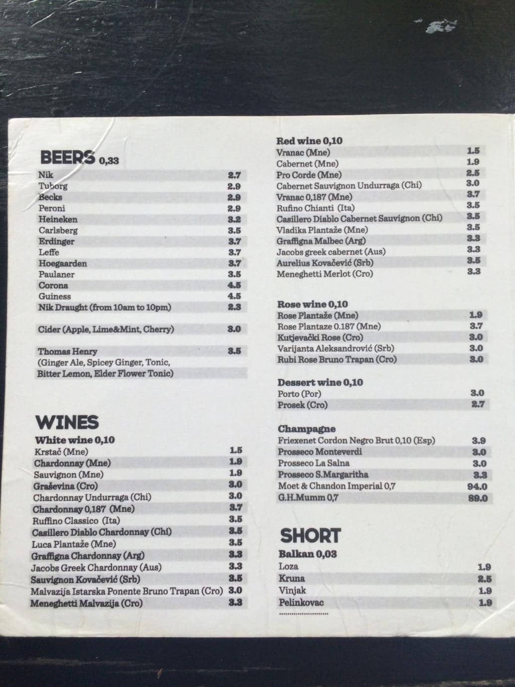 Craft Beers and Creative Cocktails