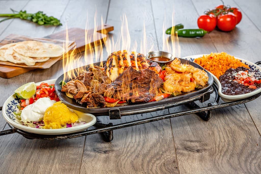 Mixed Grill Fajitas Flamed