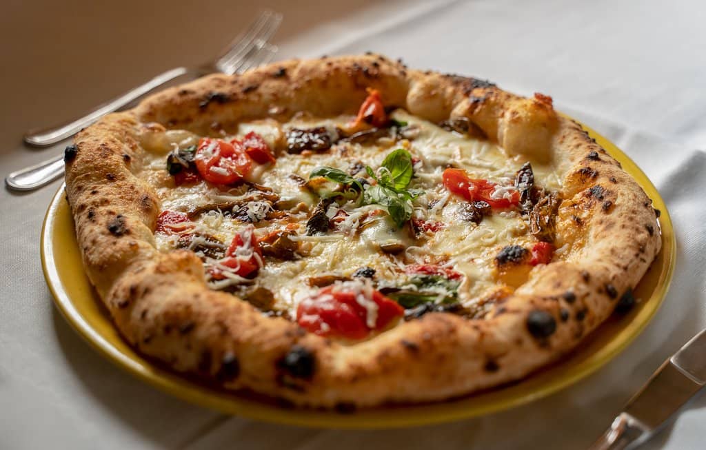 Pizza with Vegetables and Mozzarella