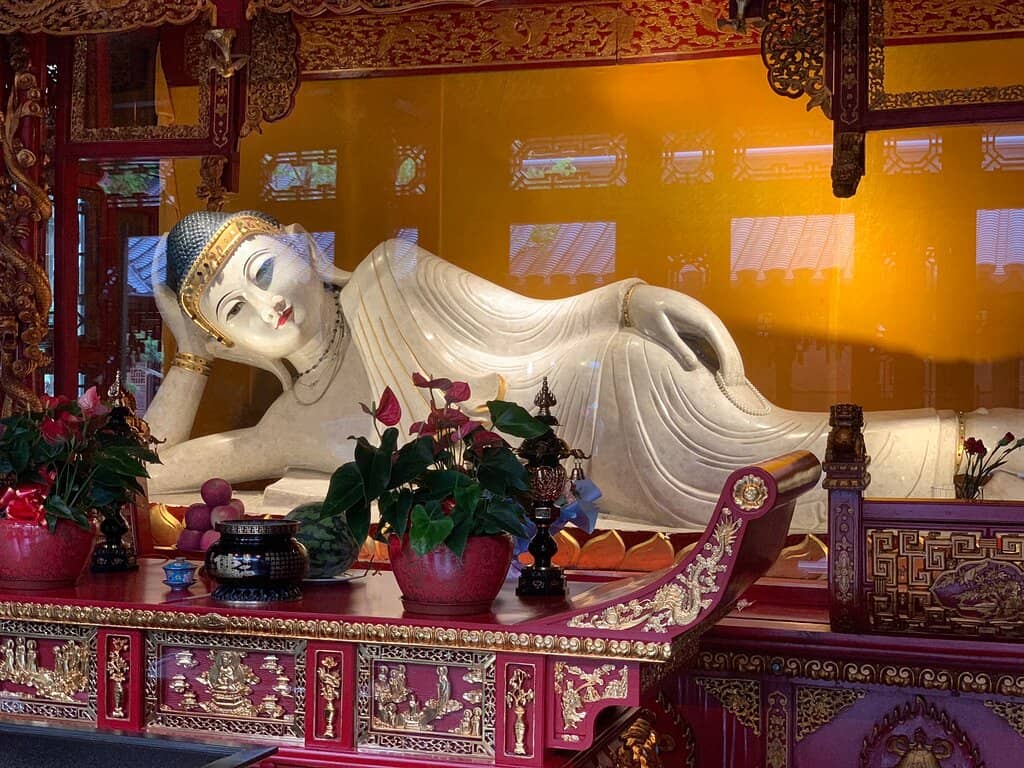 Reclining Jade Buddha Statue