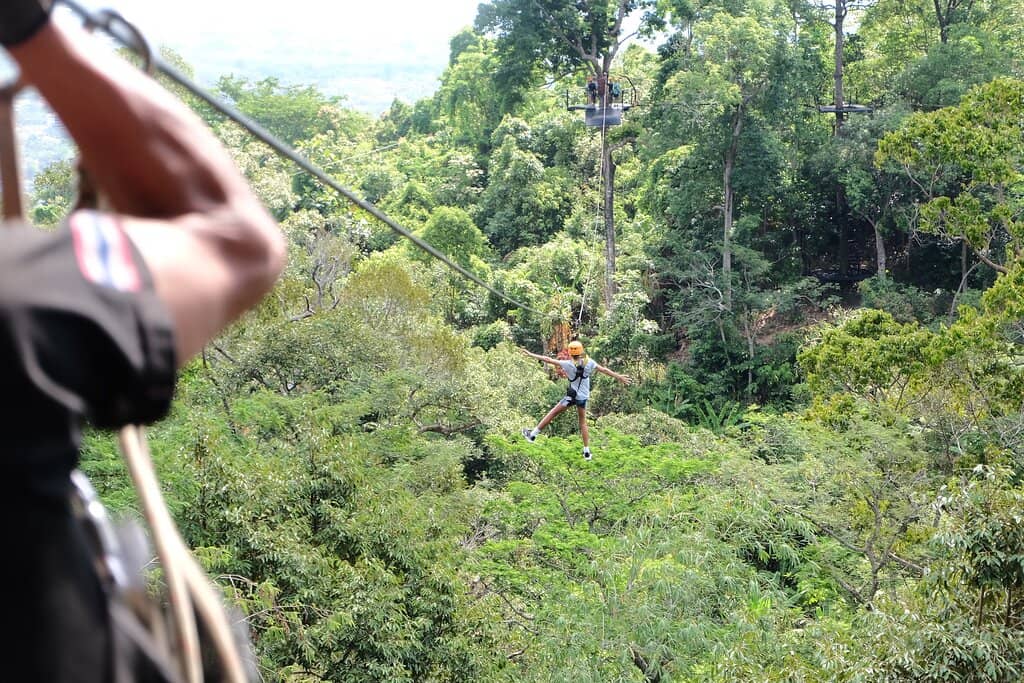 Ziplining and Giant Swing