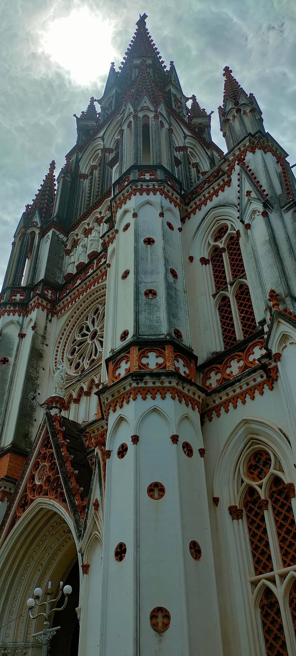 Illuminated Steeple at Night