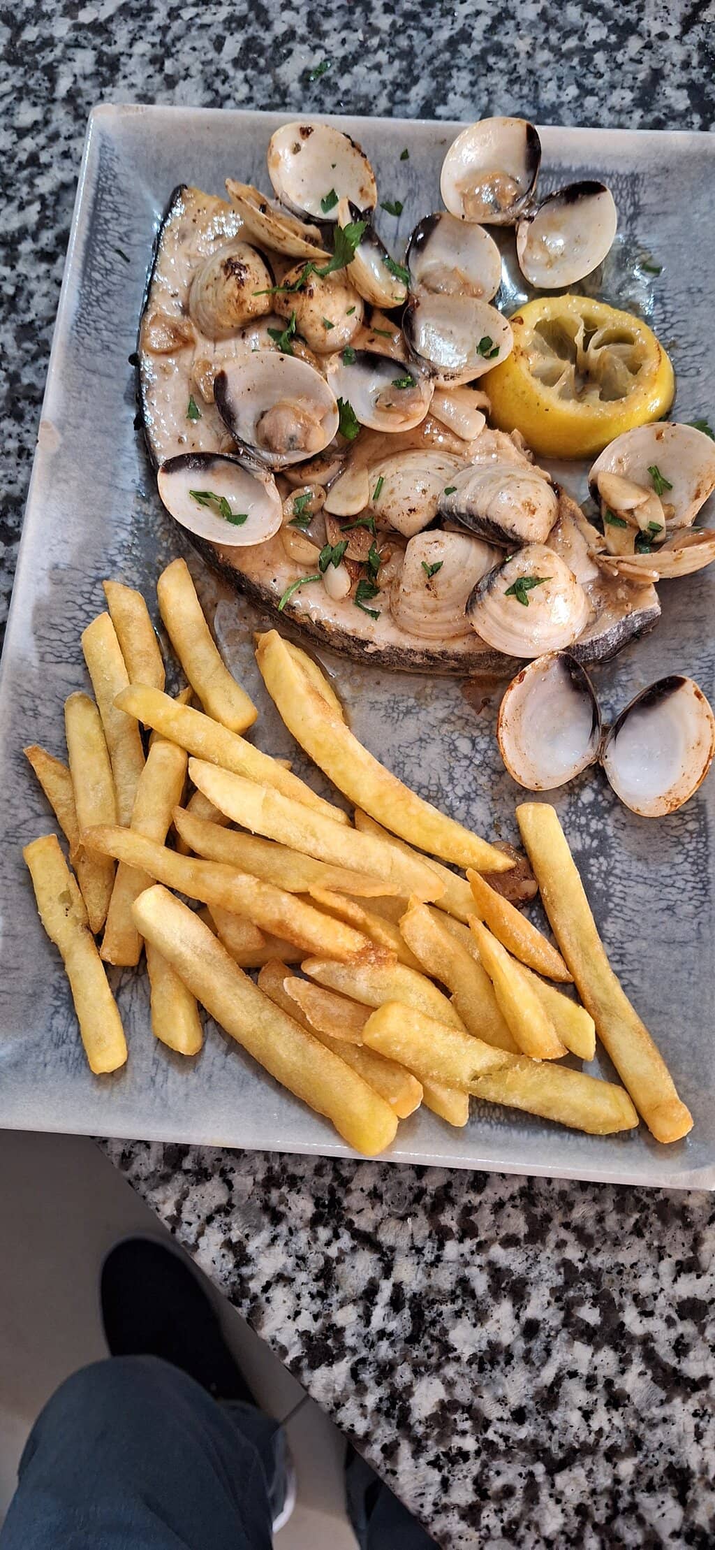 Grilled Fish with Fries