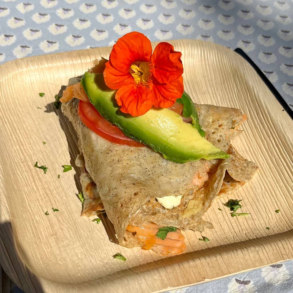 Smoked Salmon, Herb Cheese & Capers Crepe