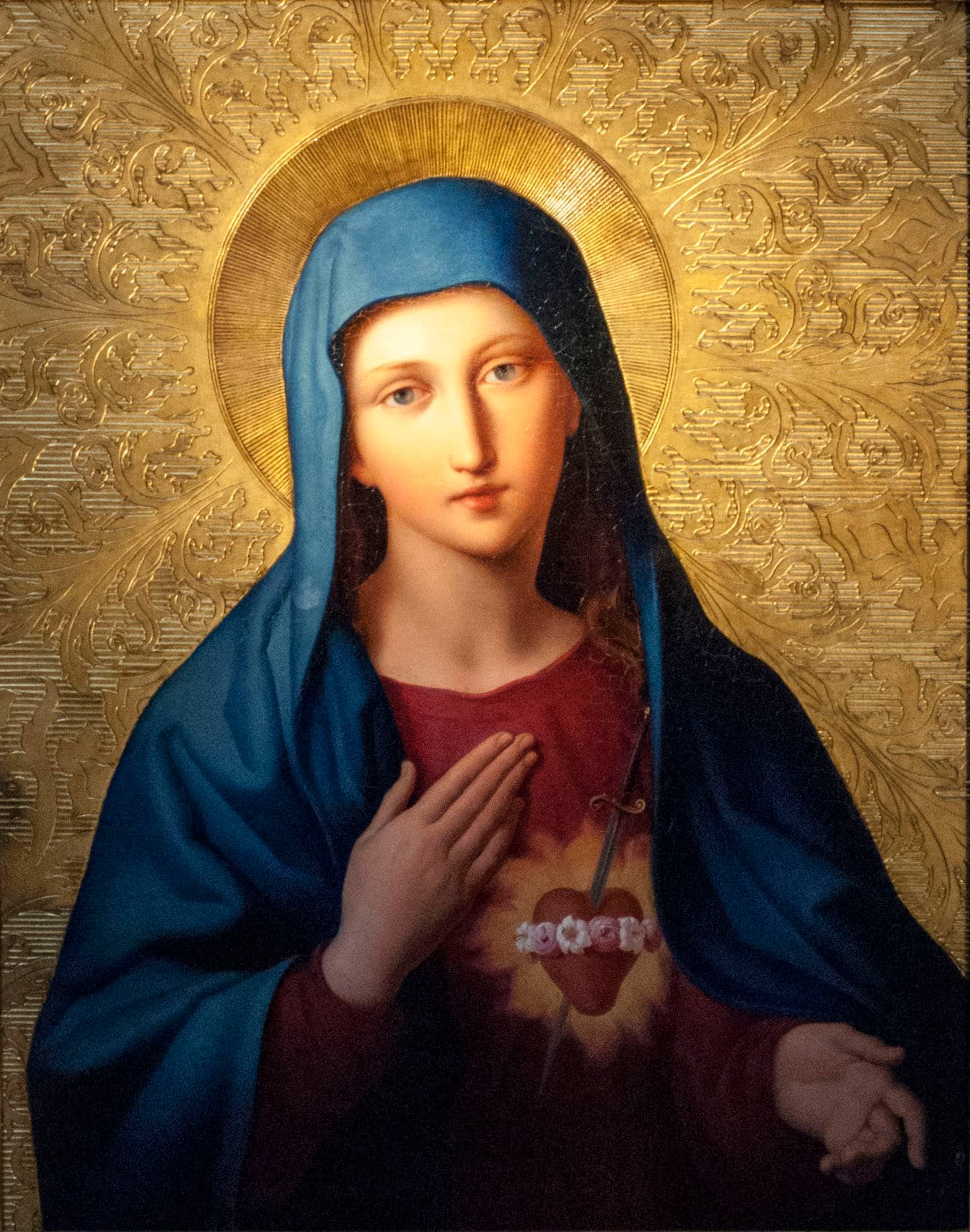 Iconic Virgin Mary Painting