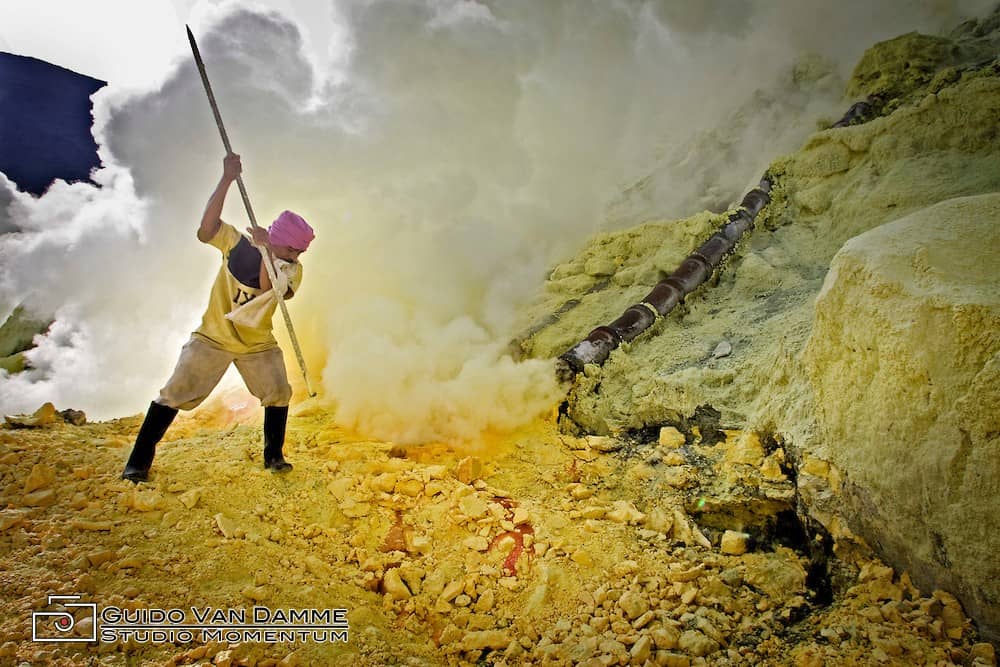 Sulfur Miners at Work