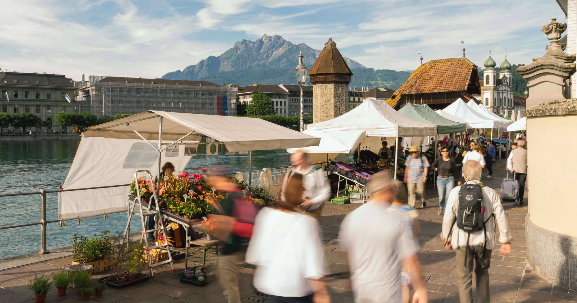 Lively Market Atmosphere
