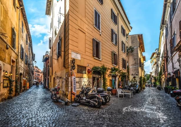 Trastevere's Cobblestone Streets