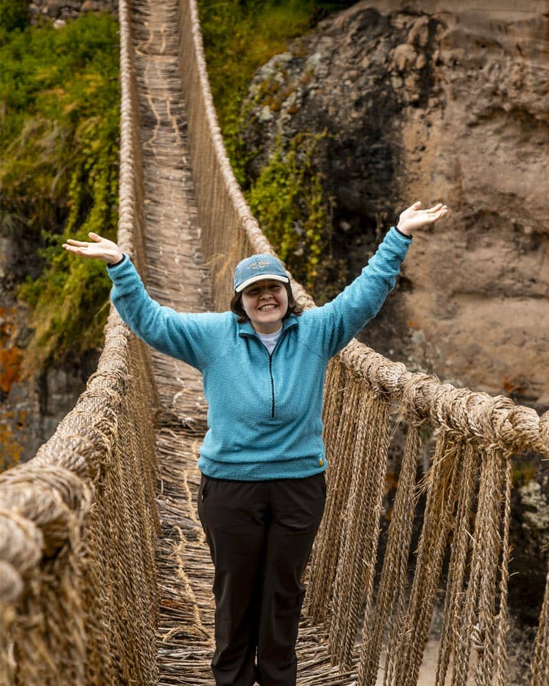 Crossing the Inca Rope Bridge