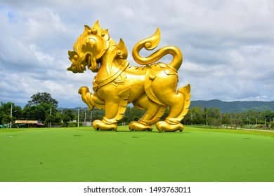Golden Singha Statue
