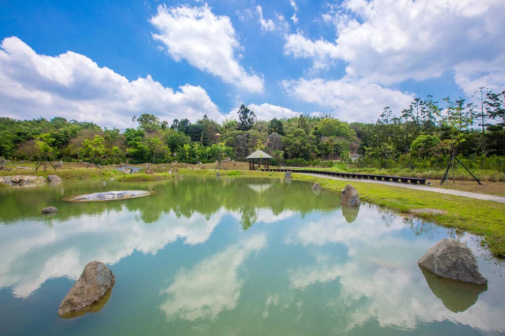 Peaceful Pond and Bridges