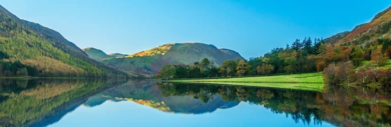View of the lake from western bank