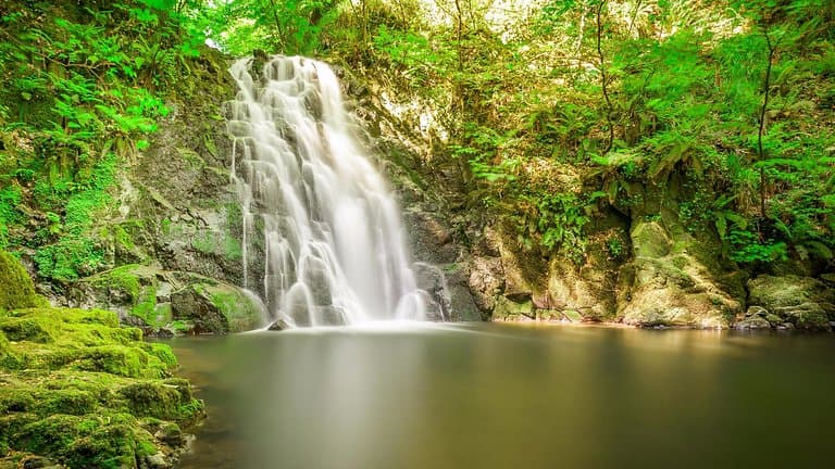 Glenoe Waterfalls, small but memorable.