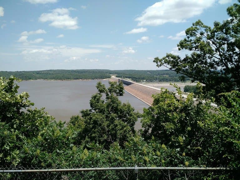 Looking north from the overlook area south of the dam on the right hand side of the road.