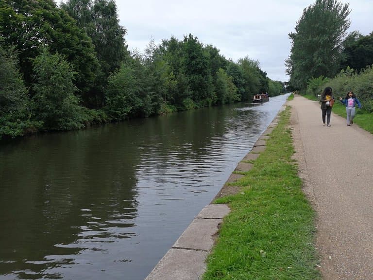 Waterway bordering the park