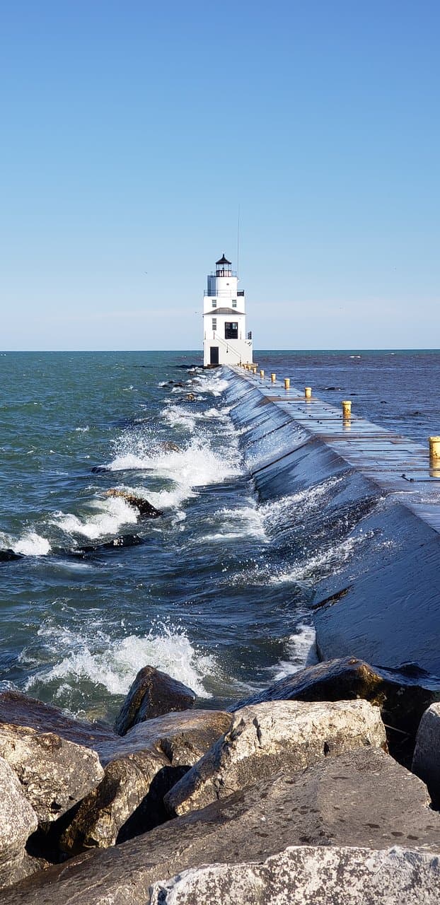 Lighthouse at the end of the walking path!