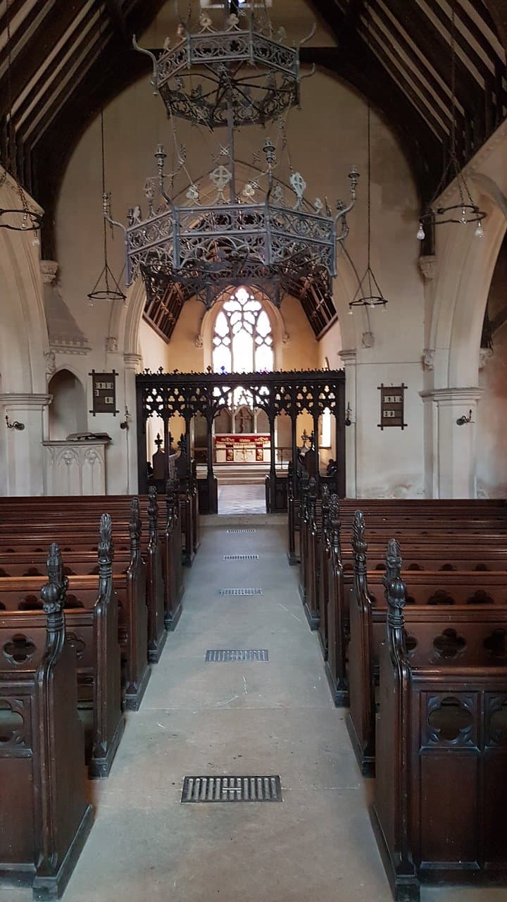 The nave, looking east towards the rood screen