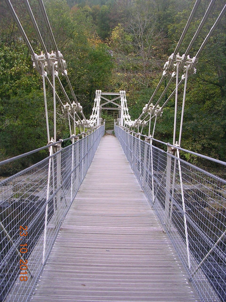 The Chain Bridge (Hotel side) looking towards Berwyn Railway Station.