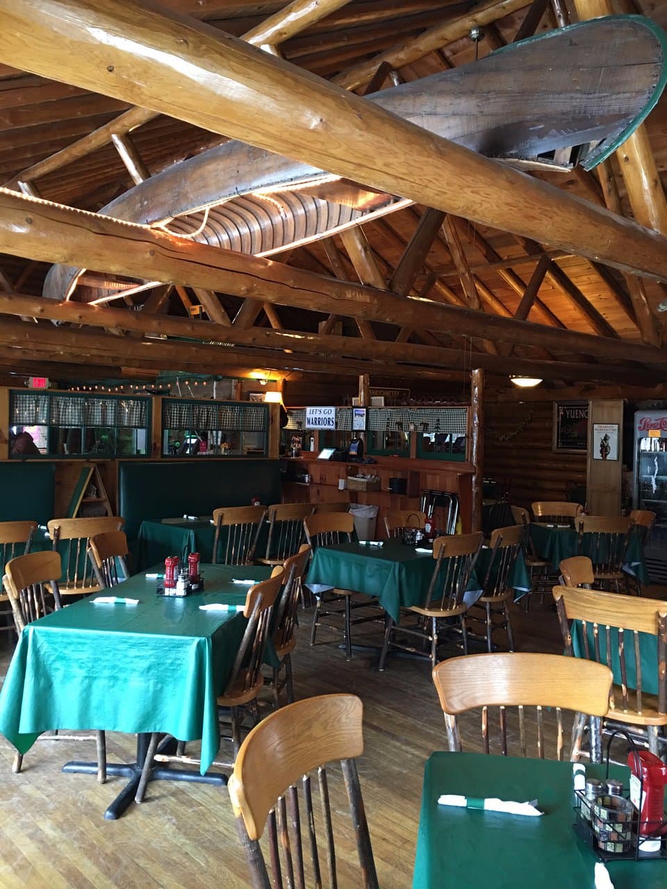 A view of the dining room.