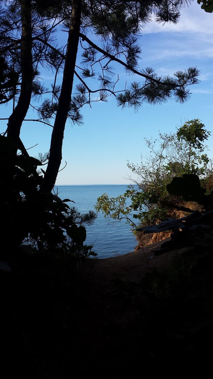 View of the Sound from the top of bluff at the end of one of the trails.