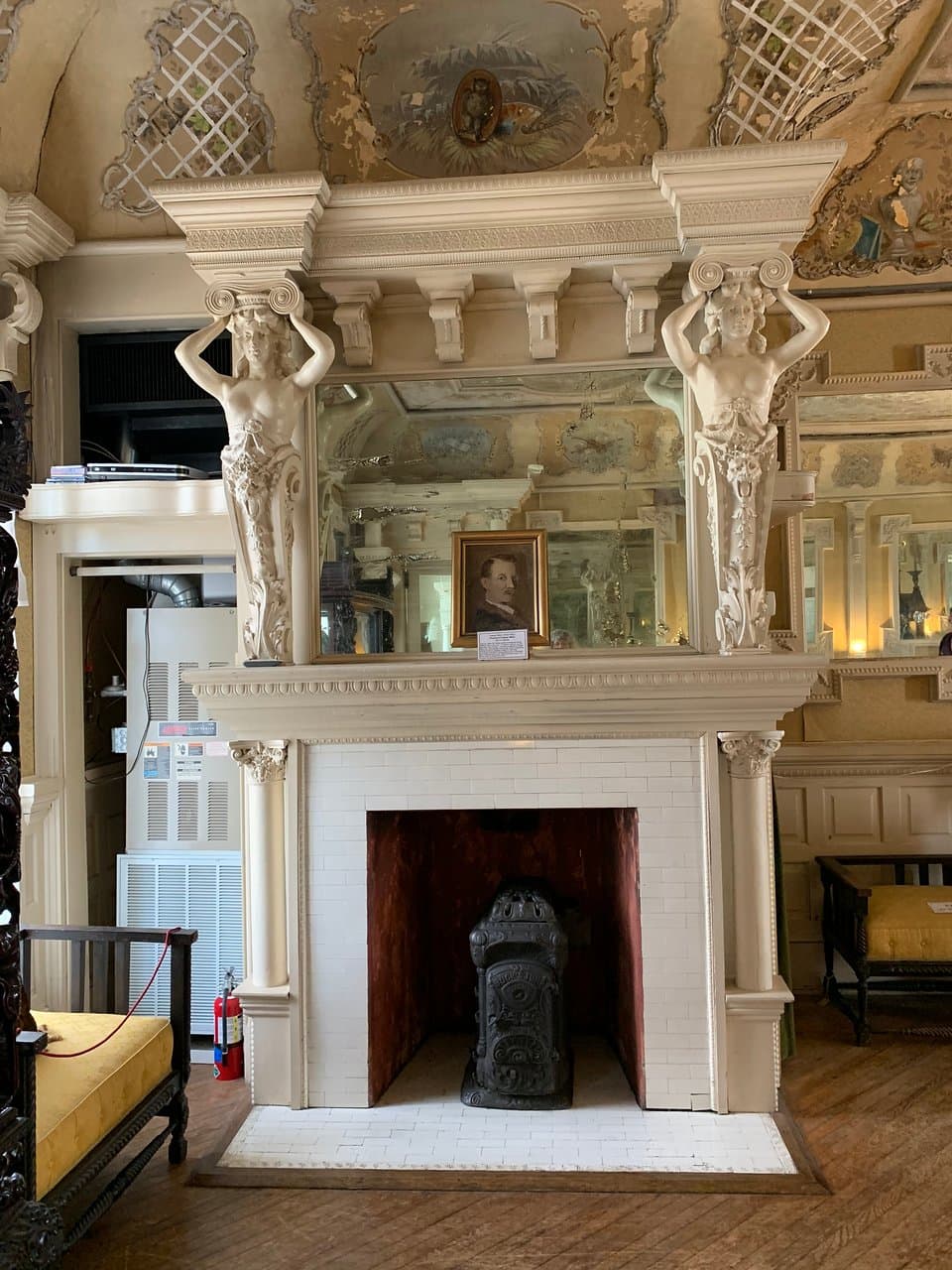 One of many fireplaces