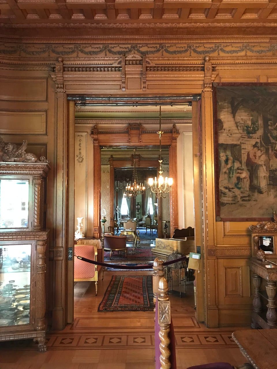 Hand carved woodwork, pocket doors, elegant layout...