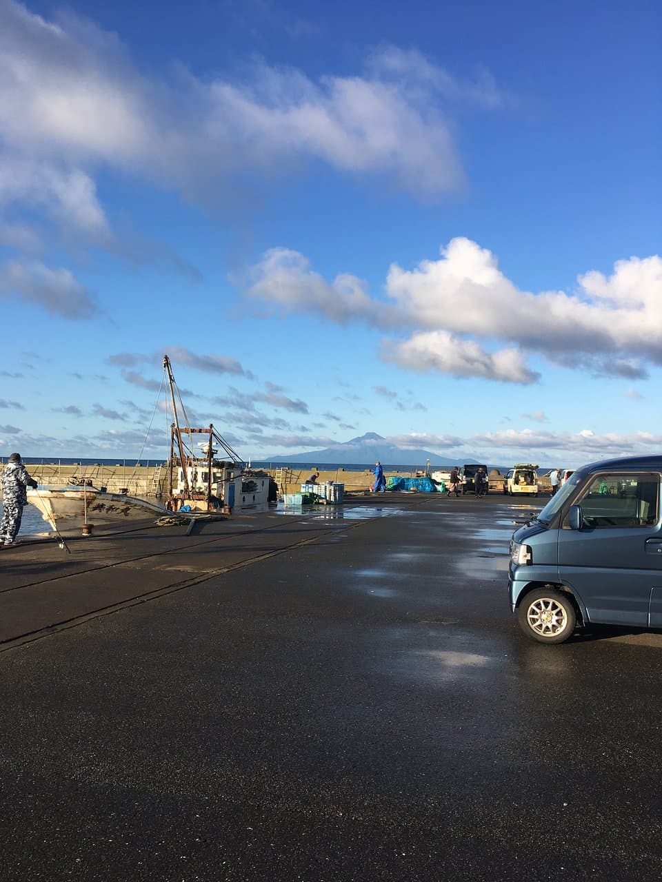 港からの利尻富士の眺望