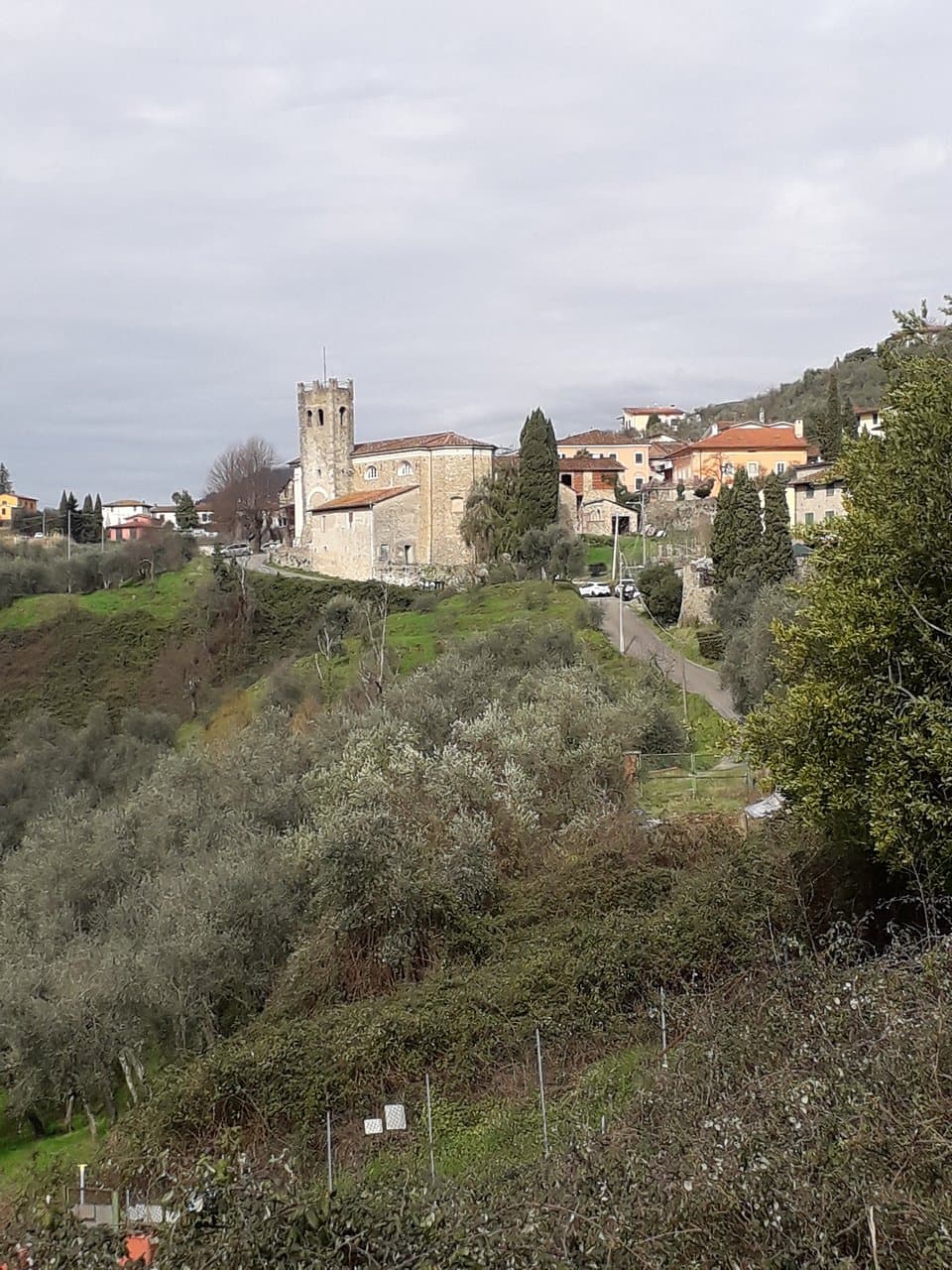 Proceeding beyond Piazzano and turning back, you have the most scenic view of the village and the San Frediano parish church.