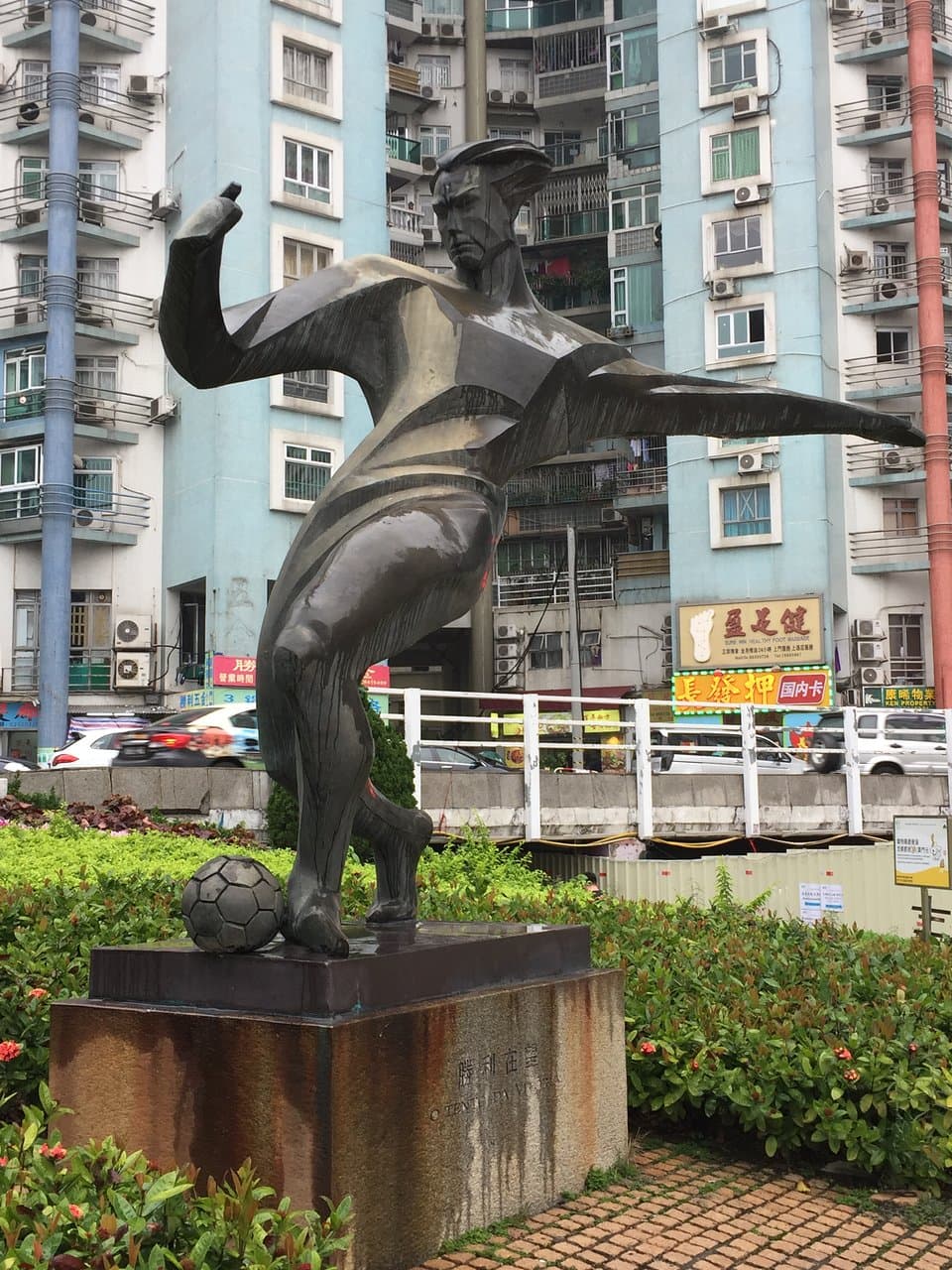 Statues just outside the stadium