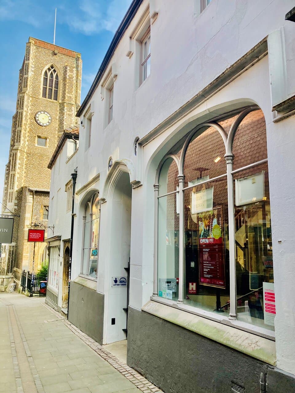 The front entrance of Museum of Norwich on Bridewell Alley.