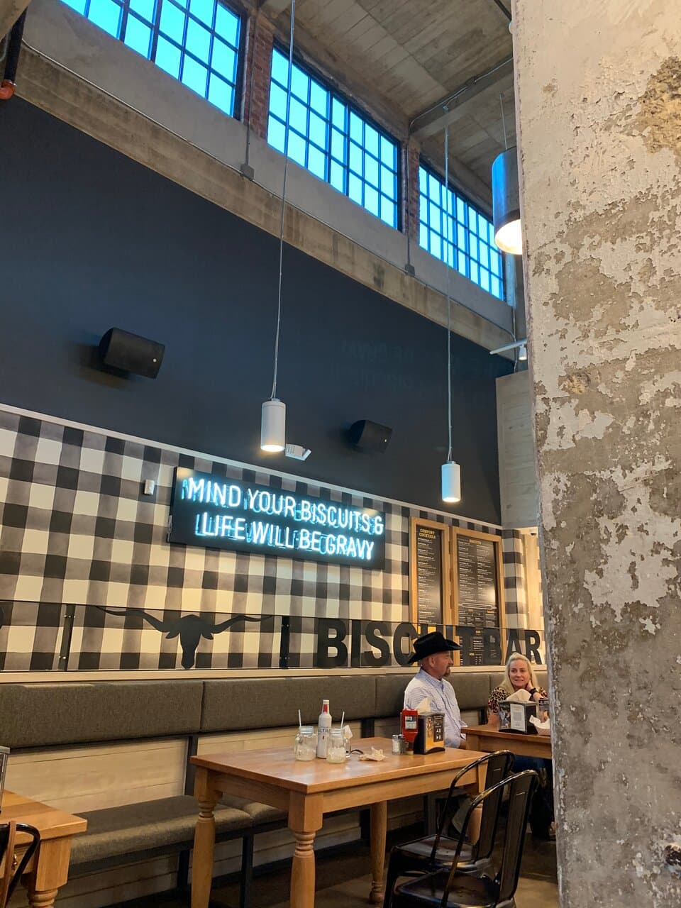 Wall behind where the line is