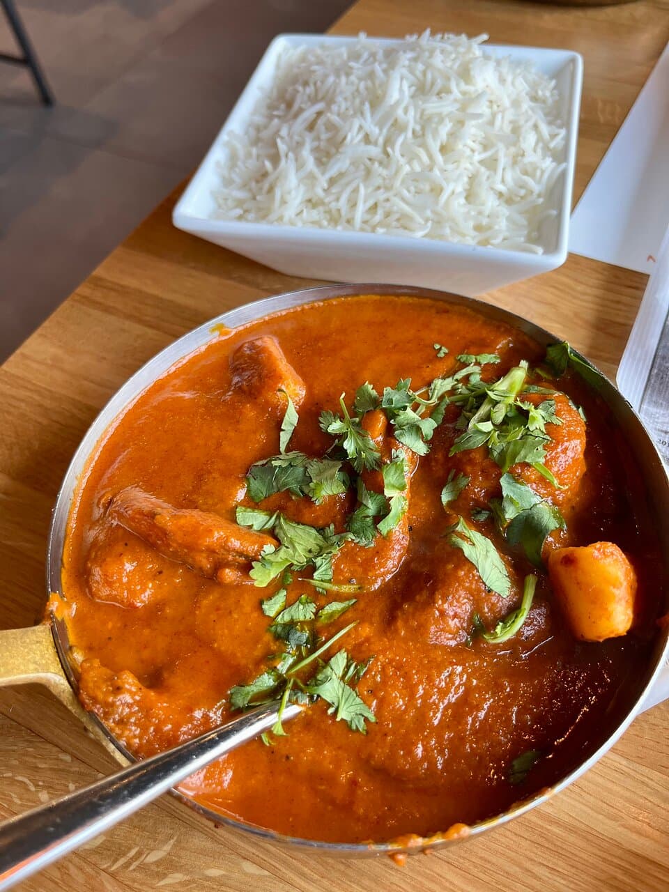 Shrimp Vindaloo — more spicy than complex