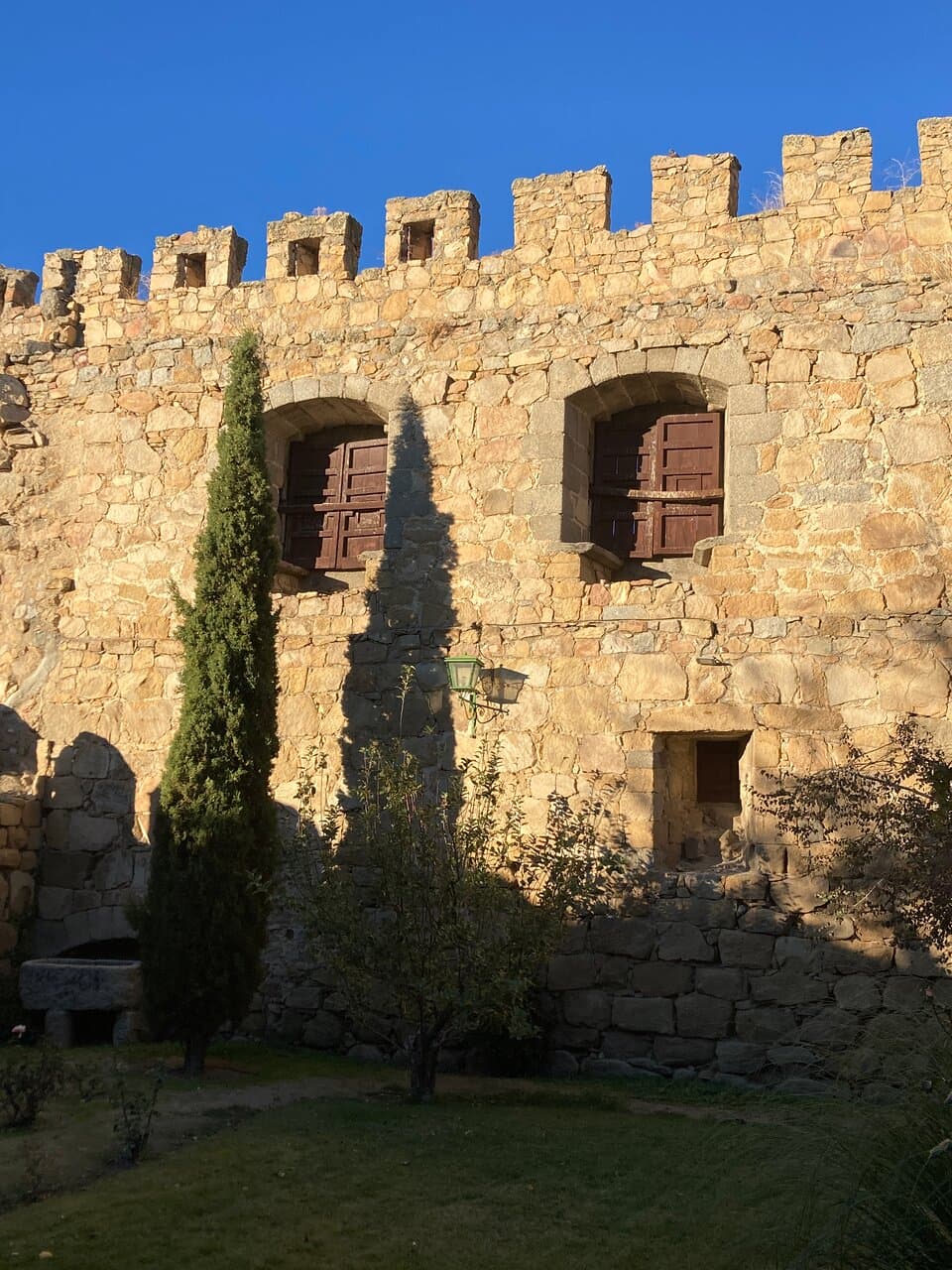 back wall of enclosed garden