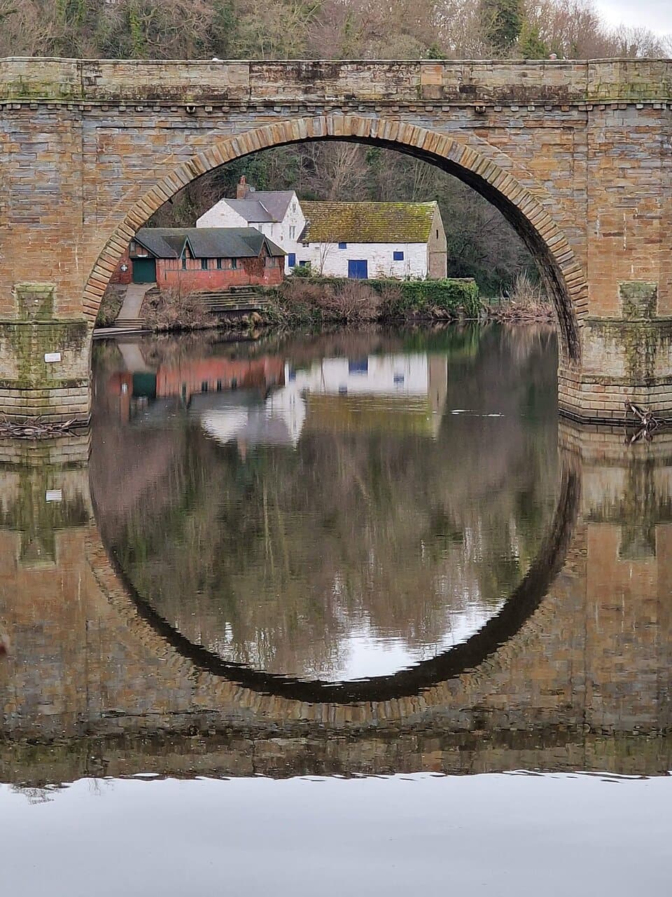 From upstream with the old corn Mill behind