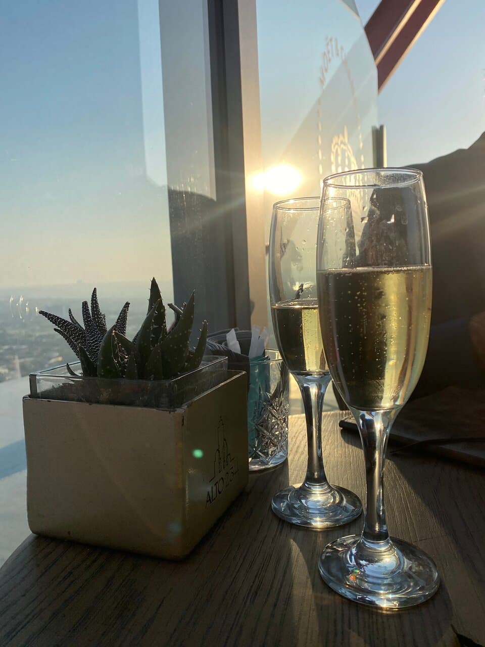 Complimentary glass of champagne 