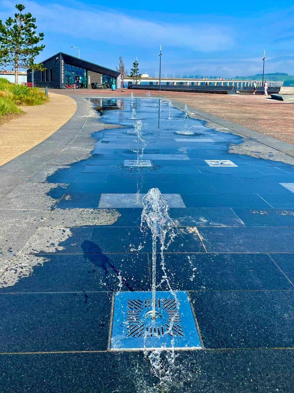 The dancing water fountains are great fun on a warm Spring day.