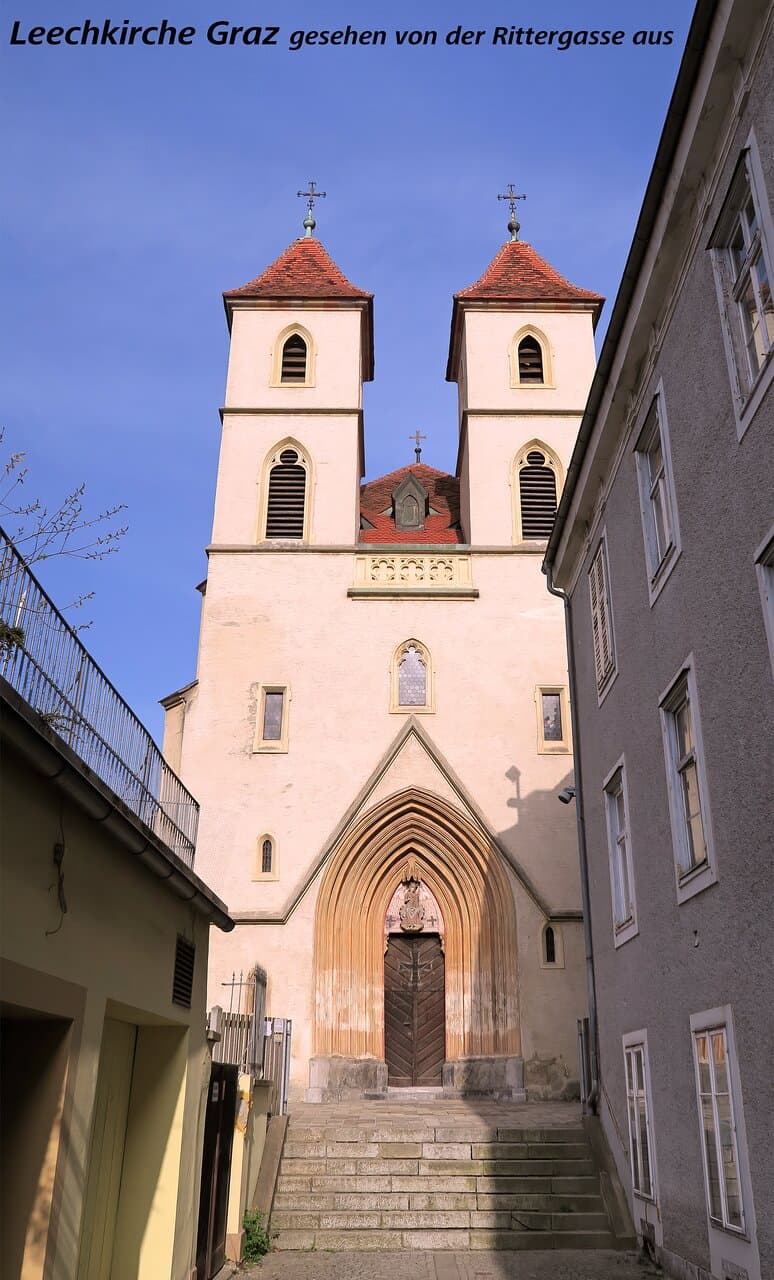 Leechkirche Graz von vorne, von der Rittergasse aus gesehen