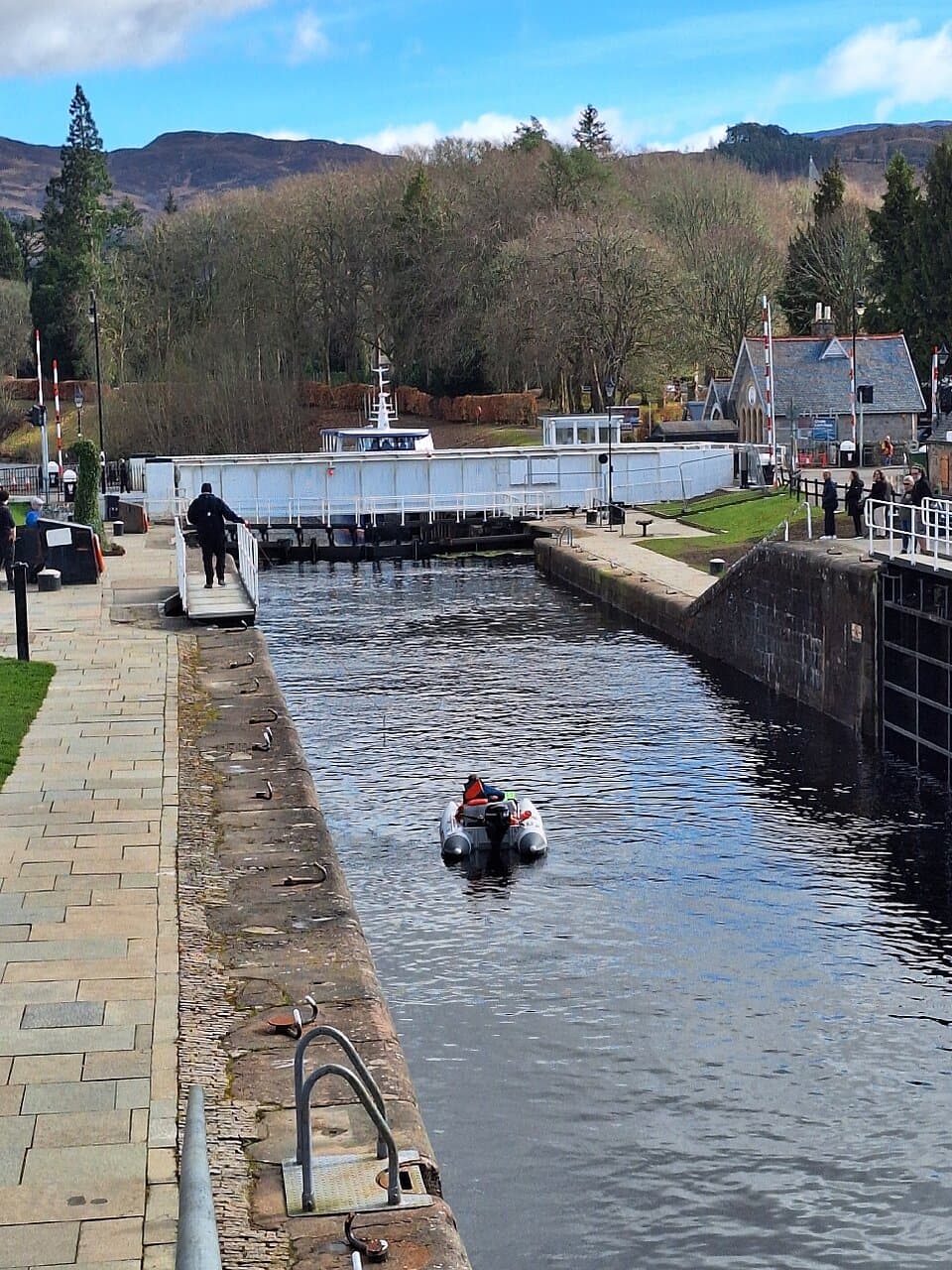 The locks are found in the middle of the town of Fort Augustus