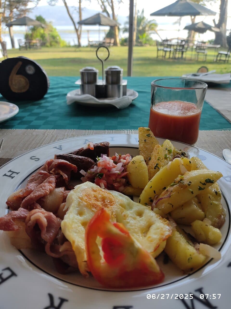 This is  typical breakfast at Elsamere Conservation park. You get to experience the beautiful scenes of the lake and environment while you dine one of the most exquisite tastes of life that is their buffet.