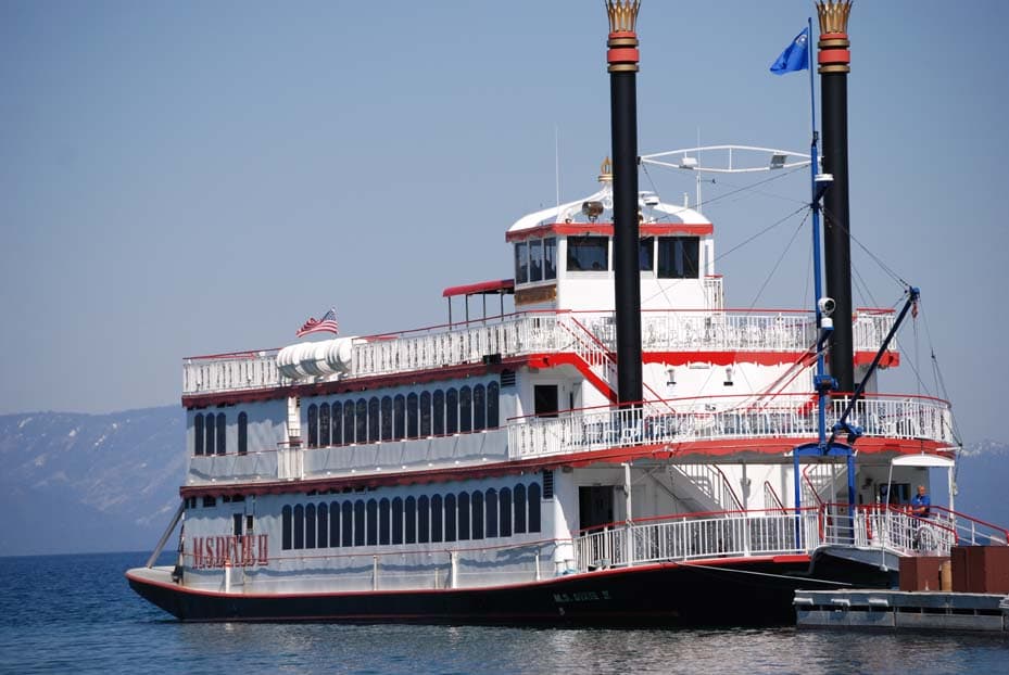 MS Dixie II docked, as seen from Zephyr Cove, NV