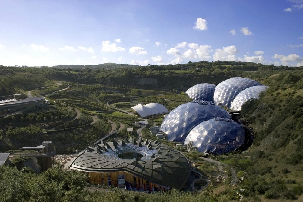 Aerial view of the extensive Eden Project site
